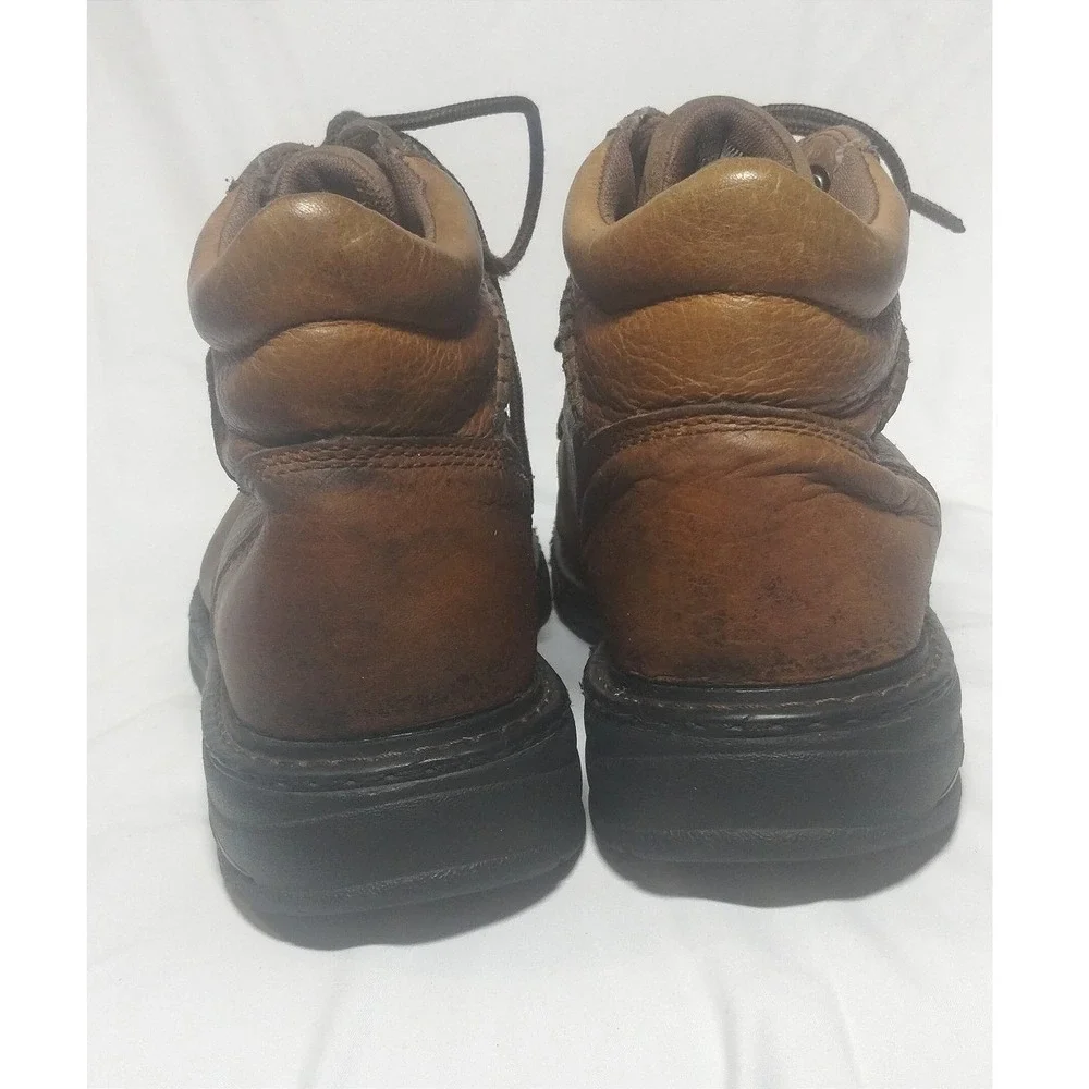 Ariat Mens Brown Leather Lace Up Ankle Work Boots Round Toe Low Heel 11 B